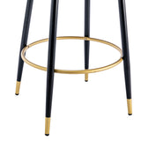 2pcs Velvet Upholstery Bar Stools with Back and Footrest