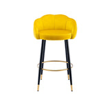 2pcs Velvet Upholstery Bar Stools with Back and Footrest