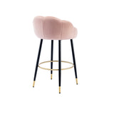 2pcs Velvet Upholstery Bar Stools with Back and Footrest