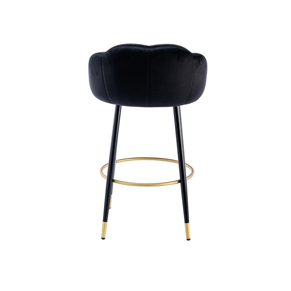 2pcs Velvet Upholstery Bar Stools with Back and Footrest