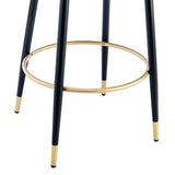 2pcs Velvet Upholstery Bar Stools with Back and Footrest