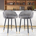 2pcs Velvet Upholstery Bar Stools with Back and Footrest