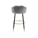 2pcs Velvet Upholstery Bar Stools with Back and Footrest