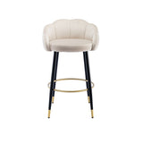 2pcs Velvet Upholstery Bar Stools with Back and Footrest
