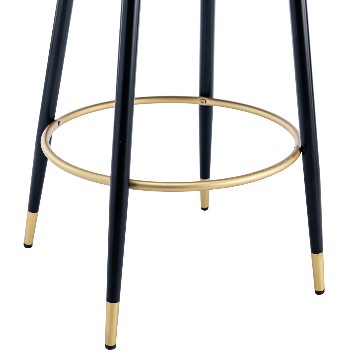 2pcs Velvet Upholstery Bar Stools with Back and Footrest