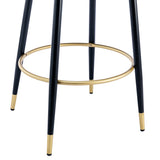 2pcs Velvet Upholstery Bar Stools with Back and Footrest