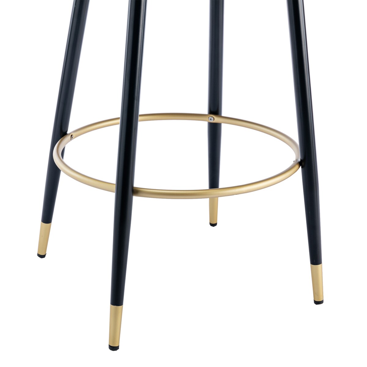 2pcs Velvet Upholstery Bar Stools with Back and Footrest