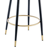 2pcs Velvet Upholstery Bar Stools with Back and Footrest