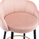 2pcs Velvet Upholstery Bar Stools with Back and Footrest
