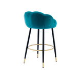 2pcs Velvet Upholstery Bar Stools with Back and Footrest
