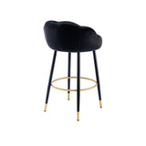 2pcs Velvet Upholstery Bar Stools with Back and Footrest