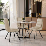 2x Modern Luxury Microfiber Leather Upholstered Dining Chairs Rotatable Seat