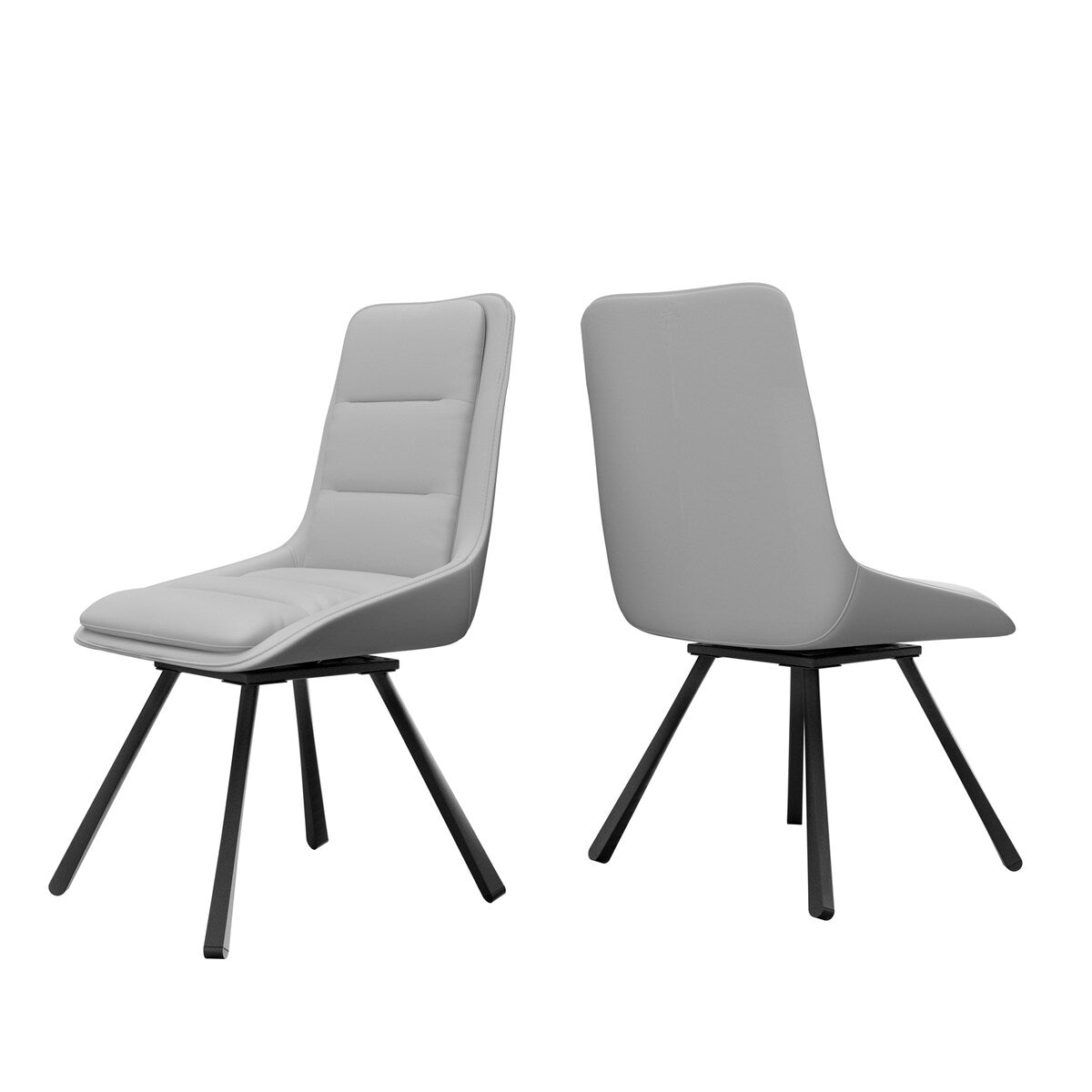 2x Modern Luxury Microfiber Leather Upholstered Dining Chairs Rotatable Seat