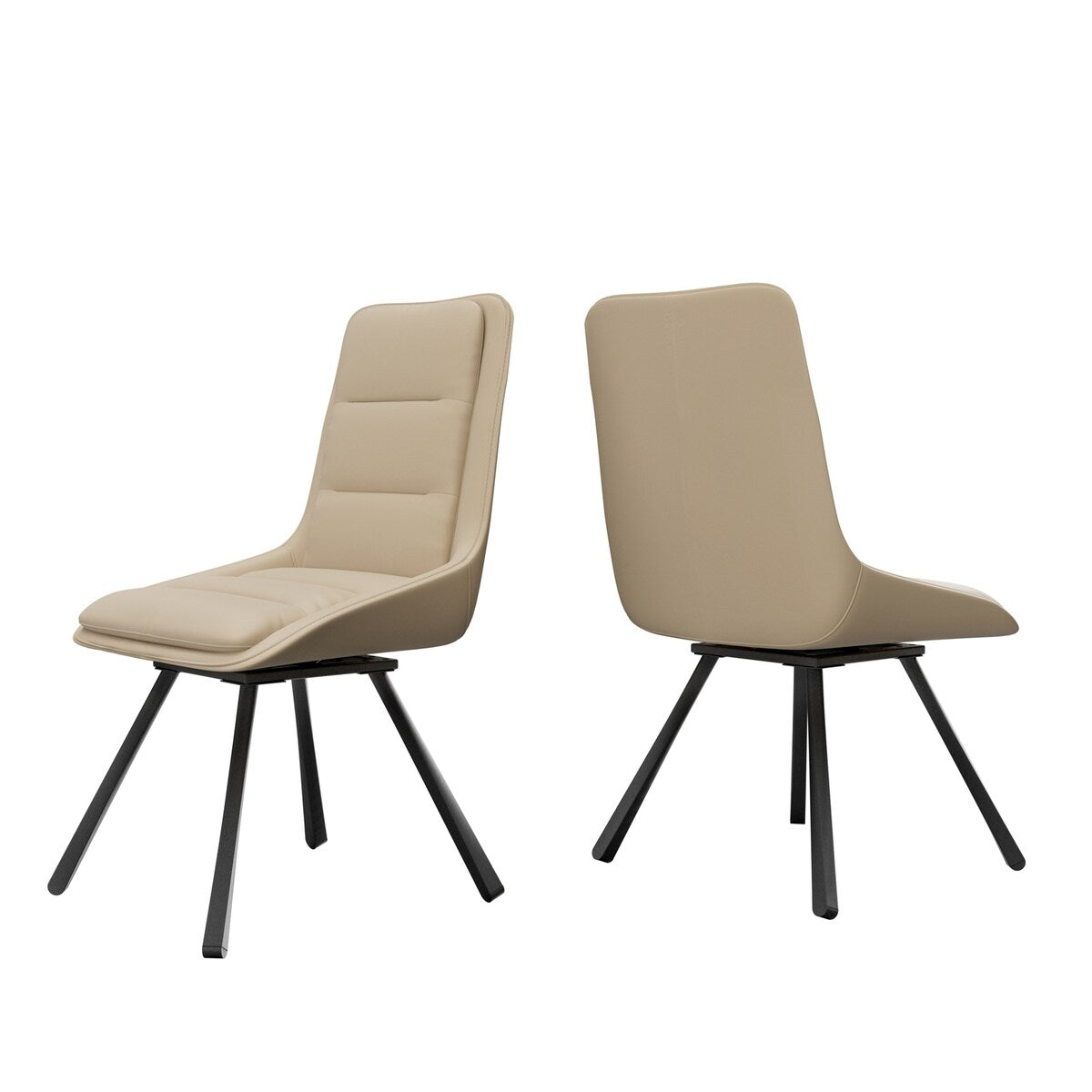 2x Modern Luxury Microfiber Leather Upholstered Dining Chairs Rotatable Seat
