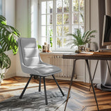 2x Modern Luxury Microfiber Leather Upholstered Dining Chairs Rotatable Seat