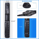 GSE™ 2x2 Oval Hard Billiard Pool Cue Stick Carrying Case, Billiard Cue Case Holds 2 Butts/2 Shafts (5 Colors)