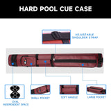 GSE™ 2x2 Oval Hard Billiard Pool Cue Stick Carrying Case, Billiard Cue Case Holds 2 Butts/2 Shafts (5 Colors)