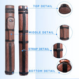 GSE™ 2x2 Oval Hard Billiard Pool Cue Stick Carrying Case, Billiard Cue Case Holds 2 Butts/2 Shafts (5 Colors)
