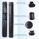 GSE™ 2x2 Oval Hard Billiard Pool Cue Stick Carrying Case, Billiard Cue Case Holds 2 Butts/2 Shafts (5 Colors)