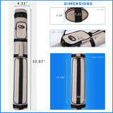 GSE™ 2x2 Oval Hard Billiard Pool Cue Stick Carrying Case, Billiard Cue Case Holds 2 Butts/2 Shafts (5 Colors)