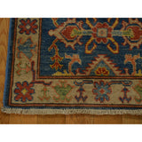 Hand-knotted Denim Blue Wool Kazakh Oriental Rug (2' x 3')