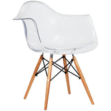 Set of 2 Clear Modern Designer Acrylic Plastic Chair With Arms Armchairs Dining Silver Solid Chrome Office