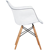 Set of 2 Clear Modern Designer Acrylic Plastic Chair With Arms Armchairs Dining Silver Solid Chrome Office