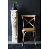 Set of 2 Wood Antique Farmhouse Cross Back Dining Chairs Rattan With X Back Dark Bedroom Restaurants Hotel