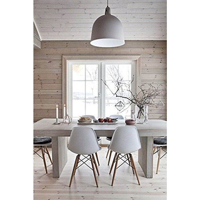 Designer Plastic Eiffel Chair Natural Wood Legs Retro Dining Armless With Back Desk Accent Living Room Side Dowel DSW
