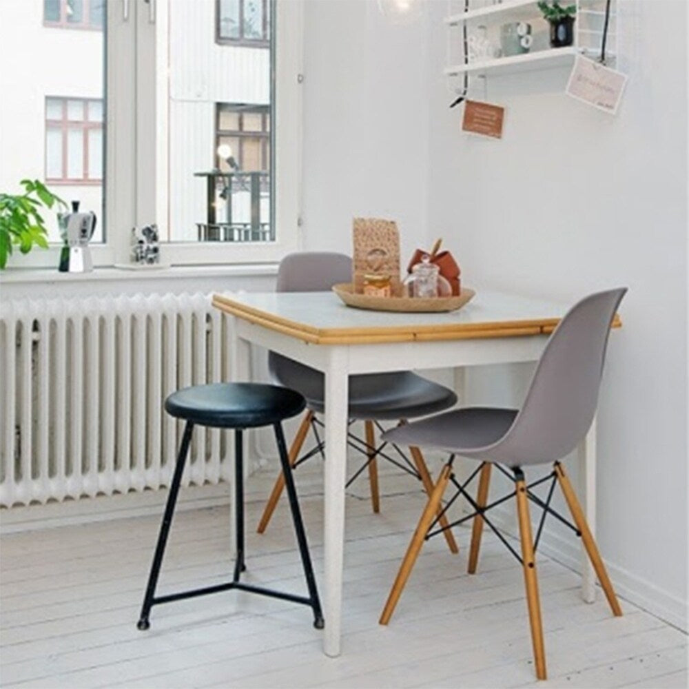 Designer Plastic Eiffel Chair Natural Wood Legs Retro Dining Armless With Back Desk Accent Living Room Side Dowel DSW