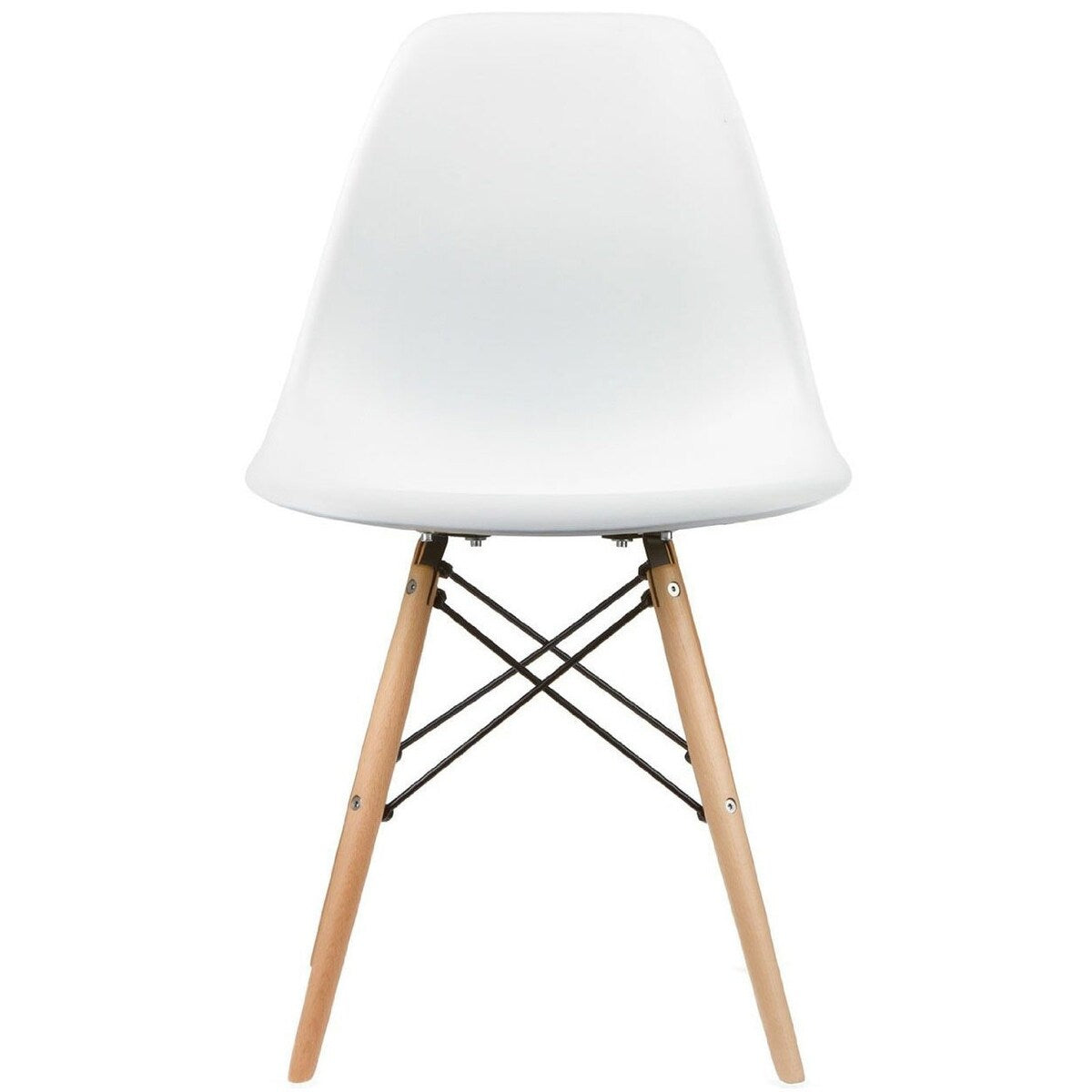 Designer Plastic Eiffel Chair Natural Wood Legs Retro Dining Armless With Back Desk Accent Living Room Side Dowel DSW