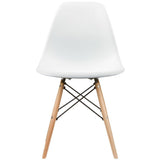 Designer Plastic Eiffel Chair Natural Wood Legs Retro Dining Armless With Back Desk Accent Living Room Side Dowel DSW