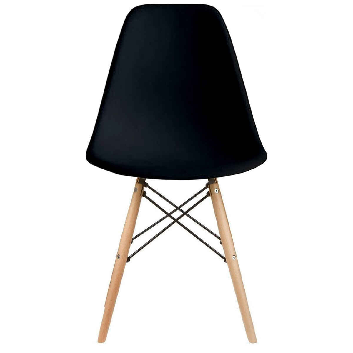 Designer Plastic Eiffel Chair Natural Wood Legs Retro Dining Armless With Back Desk Accent Living Room Side Dowel DSW