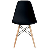 Designer Plastic Eiffel Chair Natural Wood Legs Retro Dining Armless With Back Desk Accent Living Room Side Dowel DSW