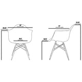 Plastic Eiffel With Arm Chairs Chrome Wire Legs (Set of 2)