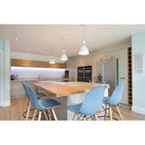 Set of 2 25" Designer Eiffel Chairs Counter Stools With Backs Side Molded Shell Kitchen Office Dining Dowel Bar Patio