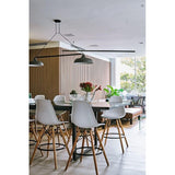 Set of 2 25" Designer Eiffel Chairs Counter Stools With Backs Side Molded Shell Kitchen Office Dining Dowel Bar Patio