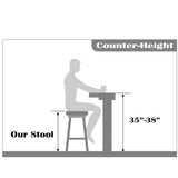 Set of 2 25" Designer Eiffel Chairs Counter Stools With Backs Side Molded Shell Kitchen Office Dining Dowel Bar Patio