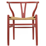 Y Back Wooden Dining Chair with Woven Seat, Farmhouse Style Elbow Chair for Home Kitchen & Office Use, Natural