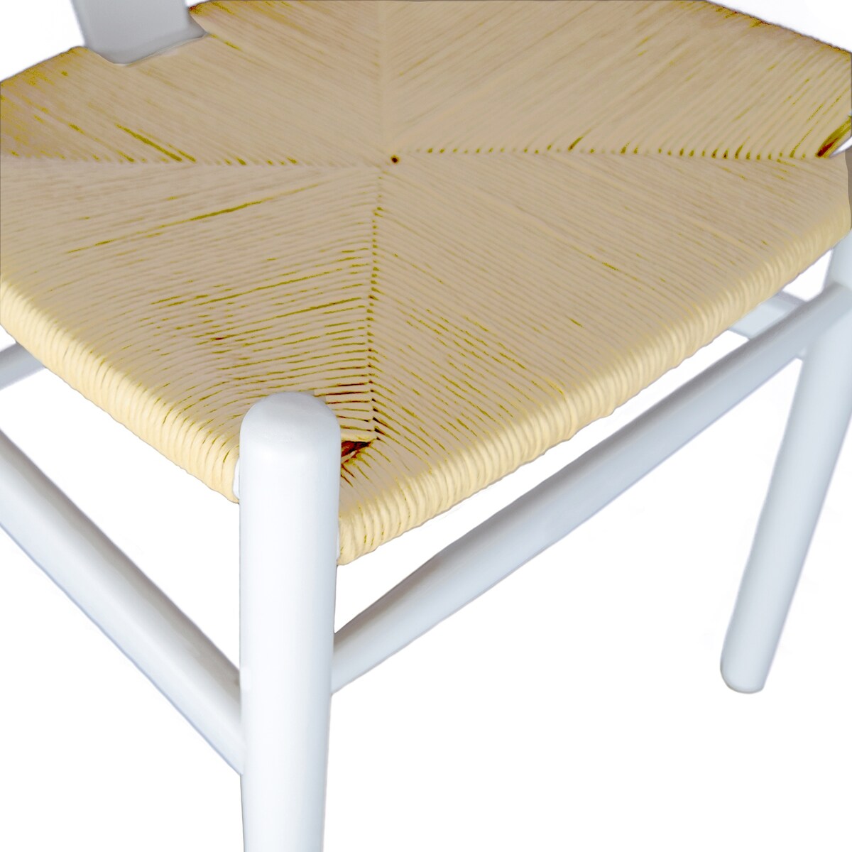Y Back Wooden Dining Chair with Woven Seat, Farmhouse Style Elbow Chair for Home Kitchen & Office Use, Natural