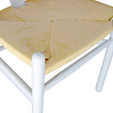 Y Back Wooden Dining Chair with Woven Seat, Farmhouse Style Elbow Chair for Home Kitchen & Office Use, Natural