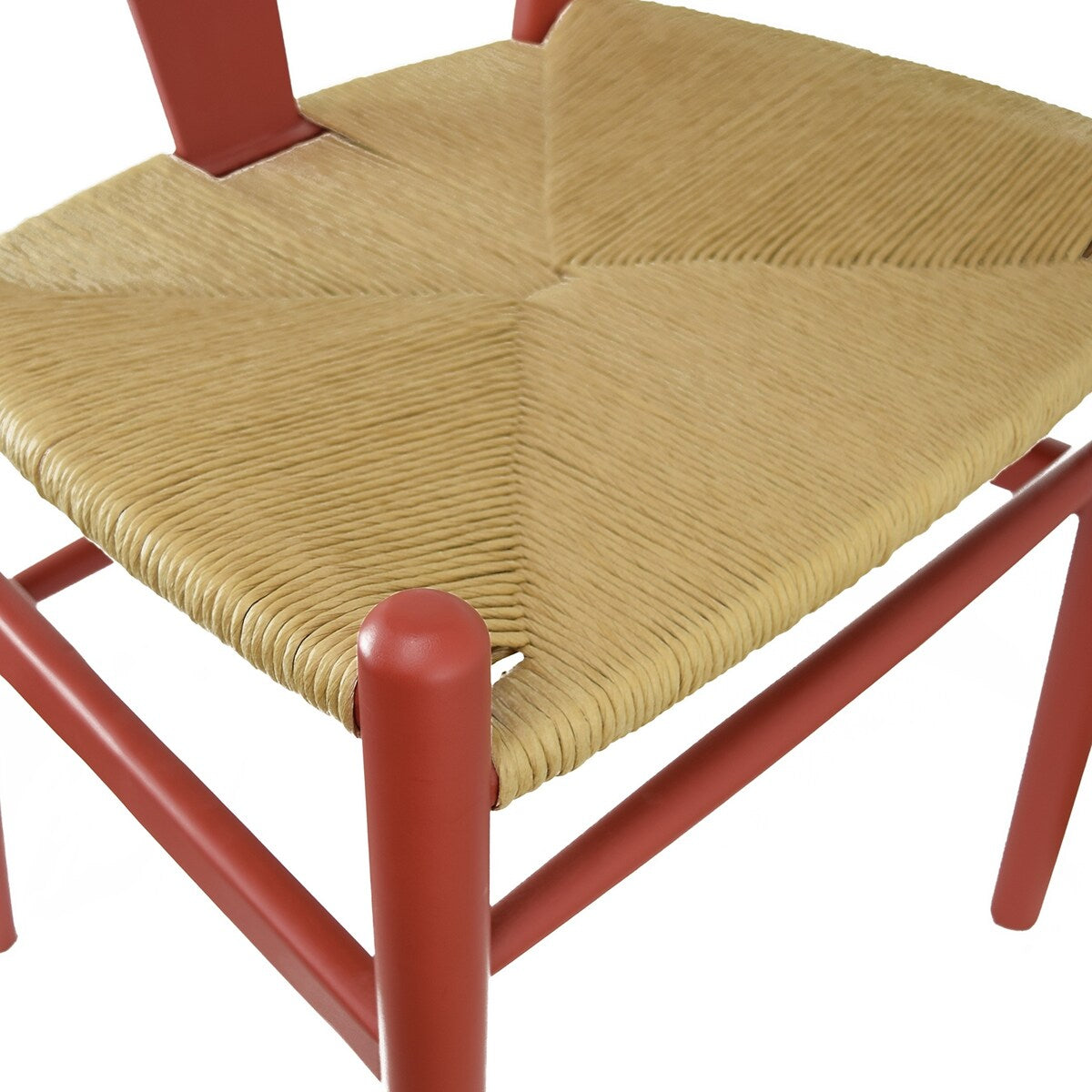 Y Back Wooden Dining Chair with Woven Seat, Farmhouse Style Elbow Chair for Home Kitchen & Office Use, Natural
