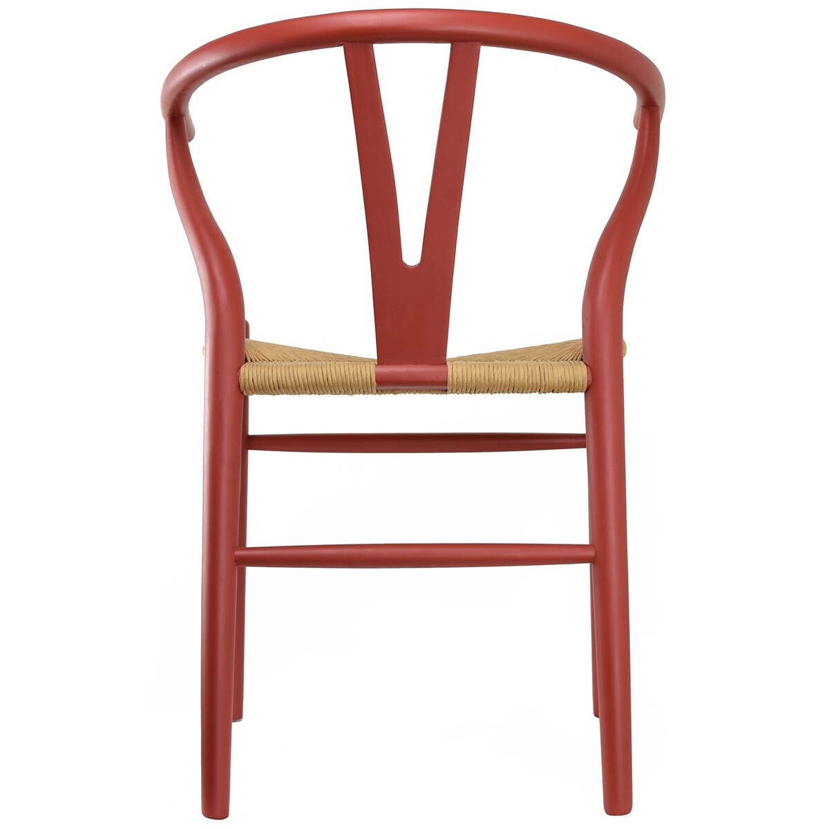 Y Back Wooden Dining Chair with Woven Seat, Farmhouse Style Elbow Chair for Home Kitchen & Office Use, Natural