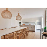 Y Back Wooden Dining Chair with Woven Seat, Farmhouse Style Elbow Chair for Home Kitchen & Office Use, Natural