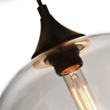3-Light Modern Linear Cluster Clear Glass Globe Kitchen Island Pendant Light