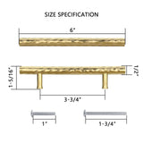 3-3/4 Inch Hole Center Copper Kitchen Cabinet Handles 100% Solid Brass Drawer Pulls (5-PACK)
