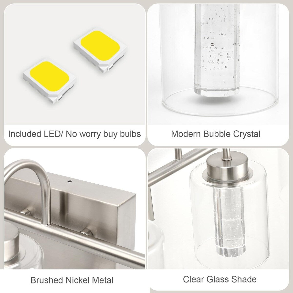 3/4/5/6 Light Brushed Nickel Bathroom Light Fixtures – Overstock