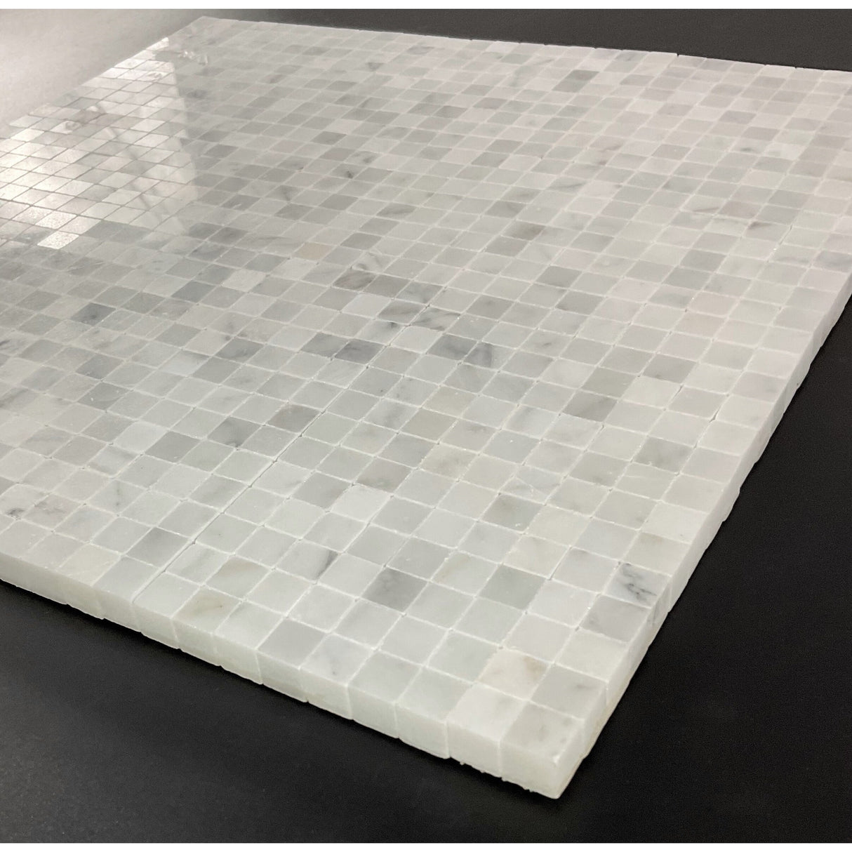 3/8 x 3/8 Grid Groutless Marble Mosaic Tiles
