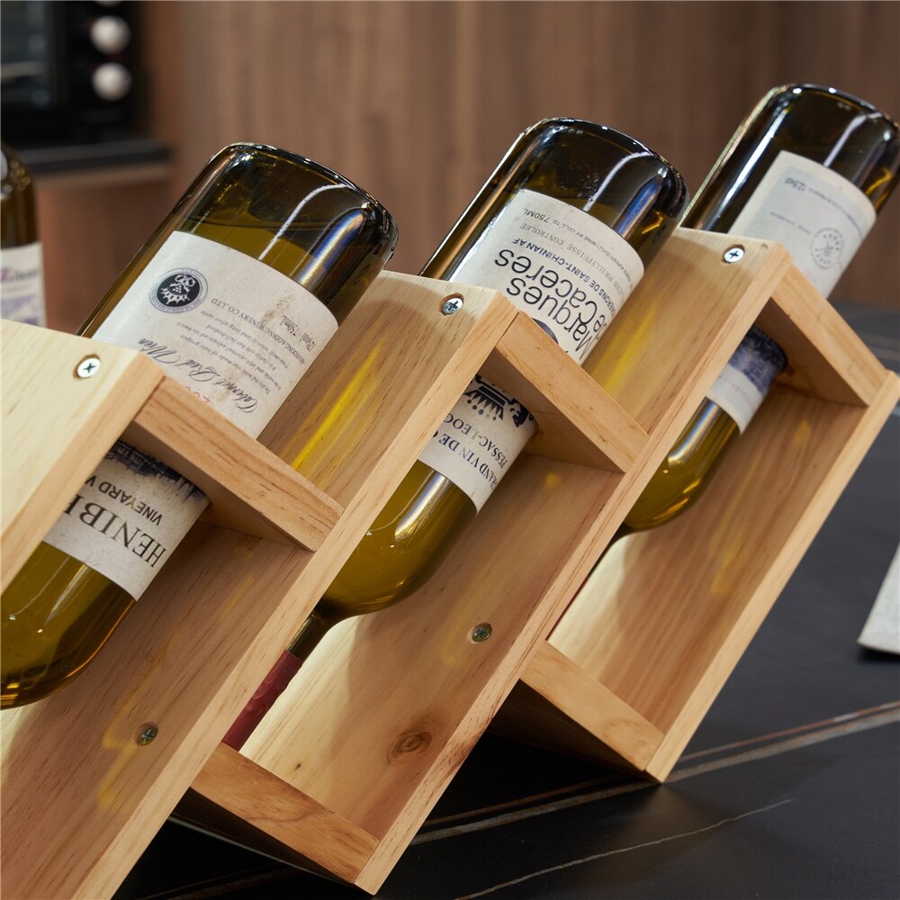 3 Bottles Solid wood Home Living room Wine Rack