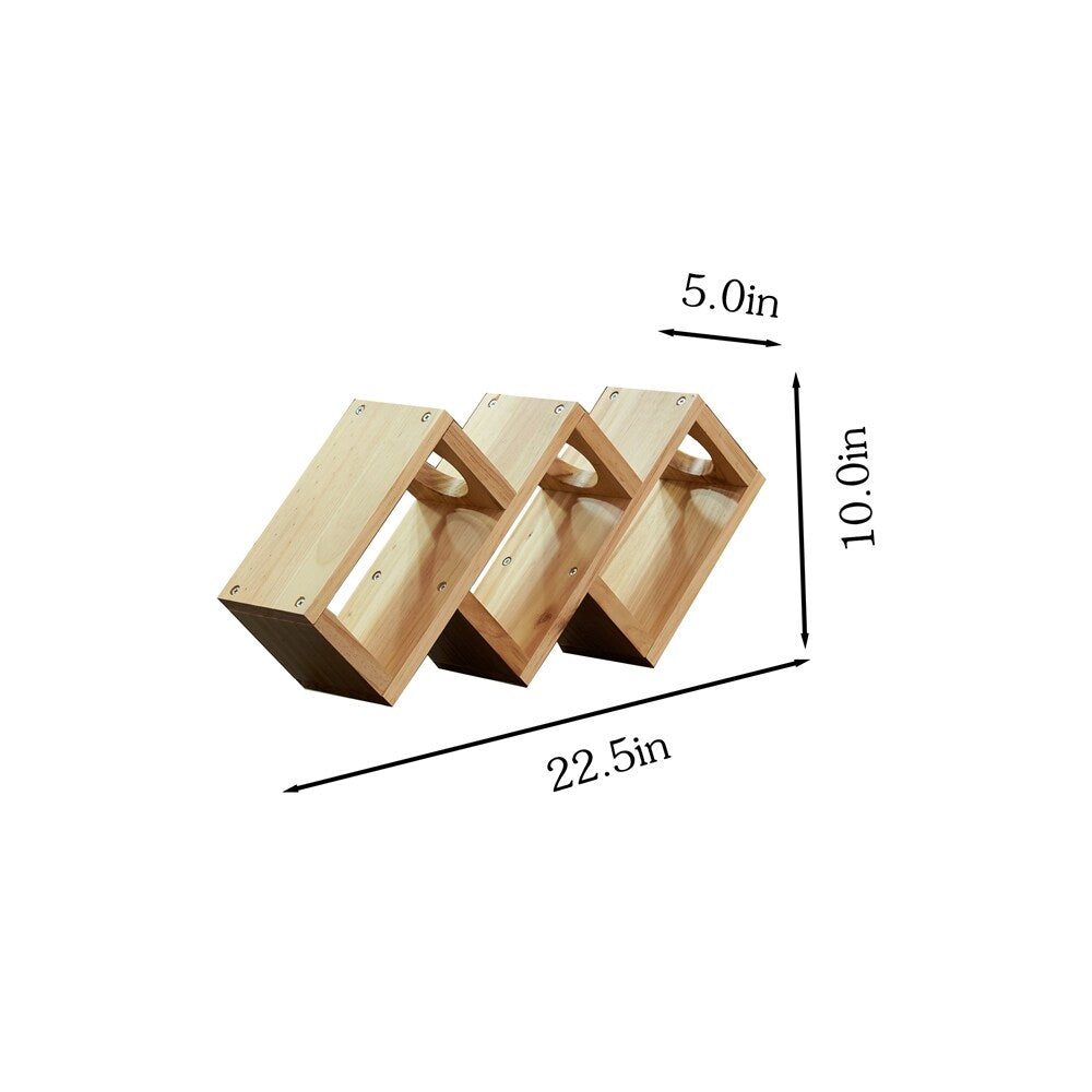 3 Bottles Solid wood Home Living room Wine Rack